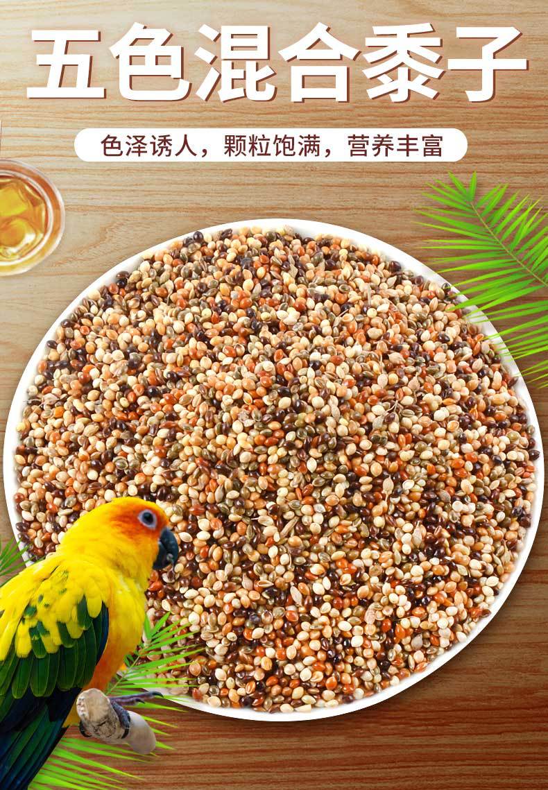 鹦鹉饲料鸟粮鸟食虎皮玄凤小太阳饲料混合粮鸟料五色黍子400ml