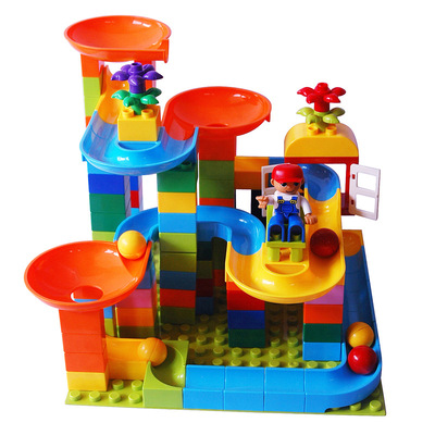 称斤大颗粒百变滚珠滑道轨道滑梯积木拼插2-6岁3宝宝益智抖音玩具