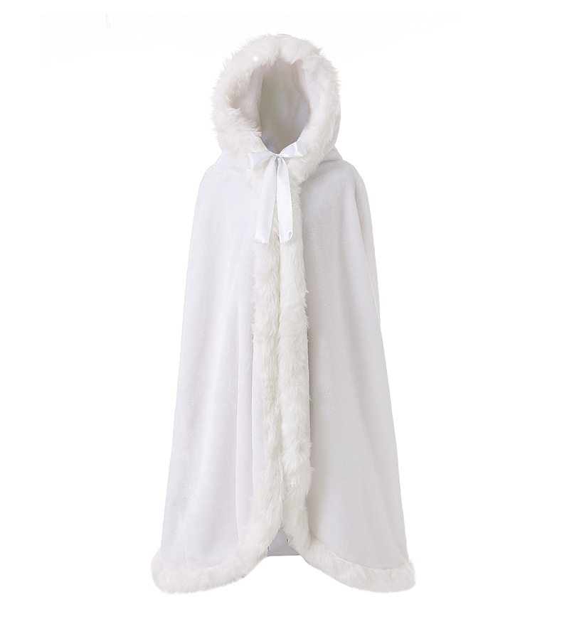 亚马逊热销时尚欧美加长款 披风连帽影视拍摄毛披肩斗篷经销批发