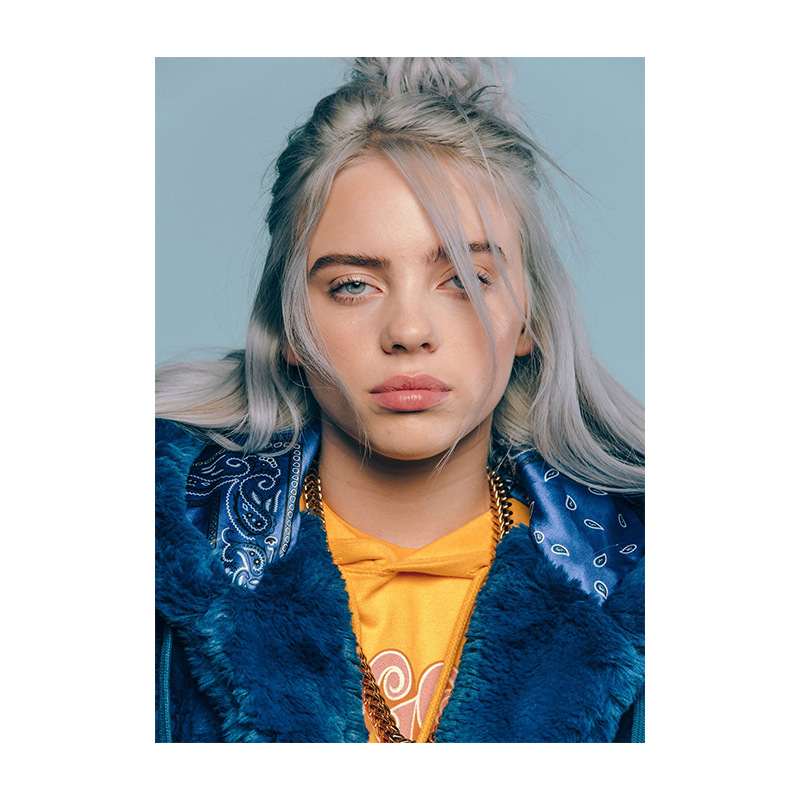 billie eilish碧梨海报帆布画 欧美明星写真装饰画芯