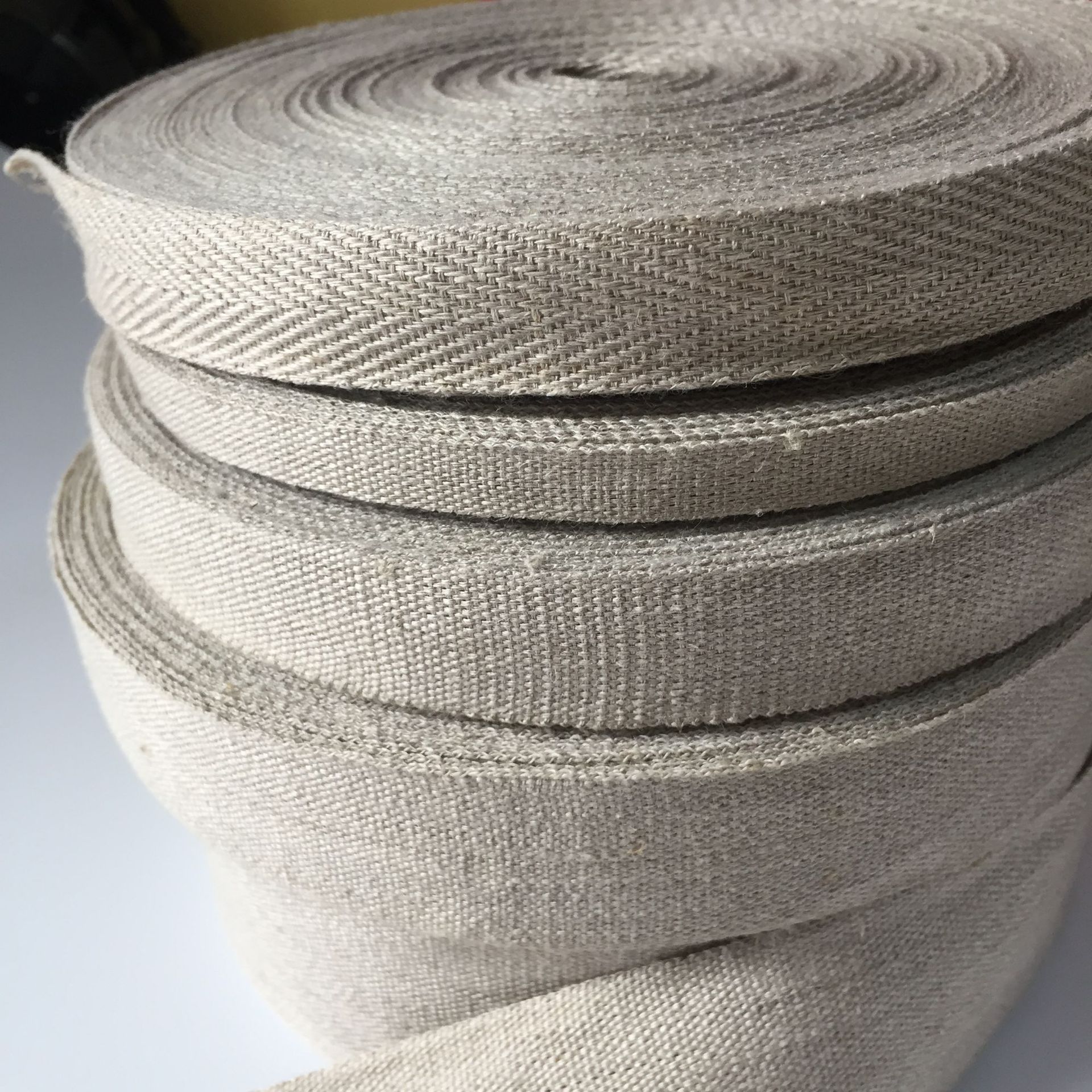 跨境专供灰色纯亚麻带手提袋装饰亚麻织带服装用麻织带工厂