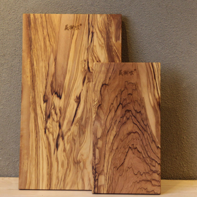 义树家橄榄木整块实木砧板质感家居用品 背面激光刻爱的诗篇