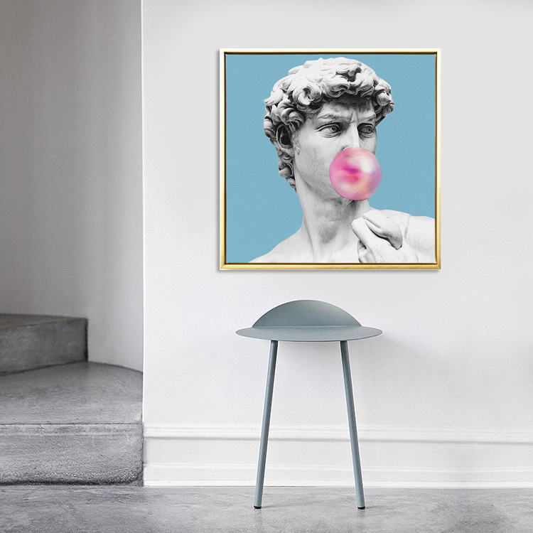 大卫原创石膏像雕塑装饰画摄影ins好好住挂画现代复古客厅壁画