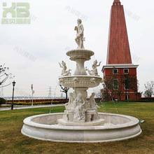 欧式大型石雕喷泉 工厂酒店广场花园大理石流水景观人物喷泉