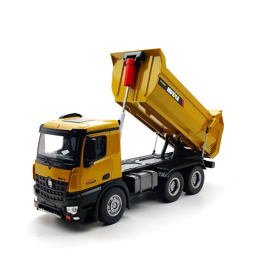 汇纳582合金自卸车翻斗车遥控工程车1582大号拉土车儿童玩具