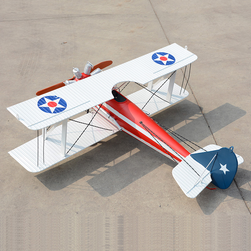 复古双翼滑翔机家居金属创意摆件工艺品飞机模型生日礼品一件代发