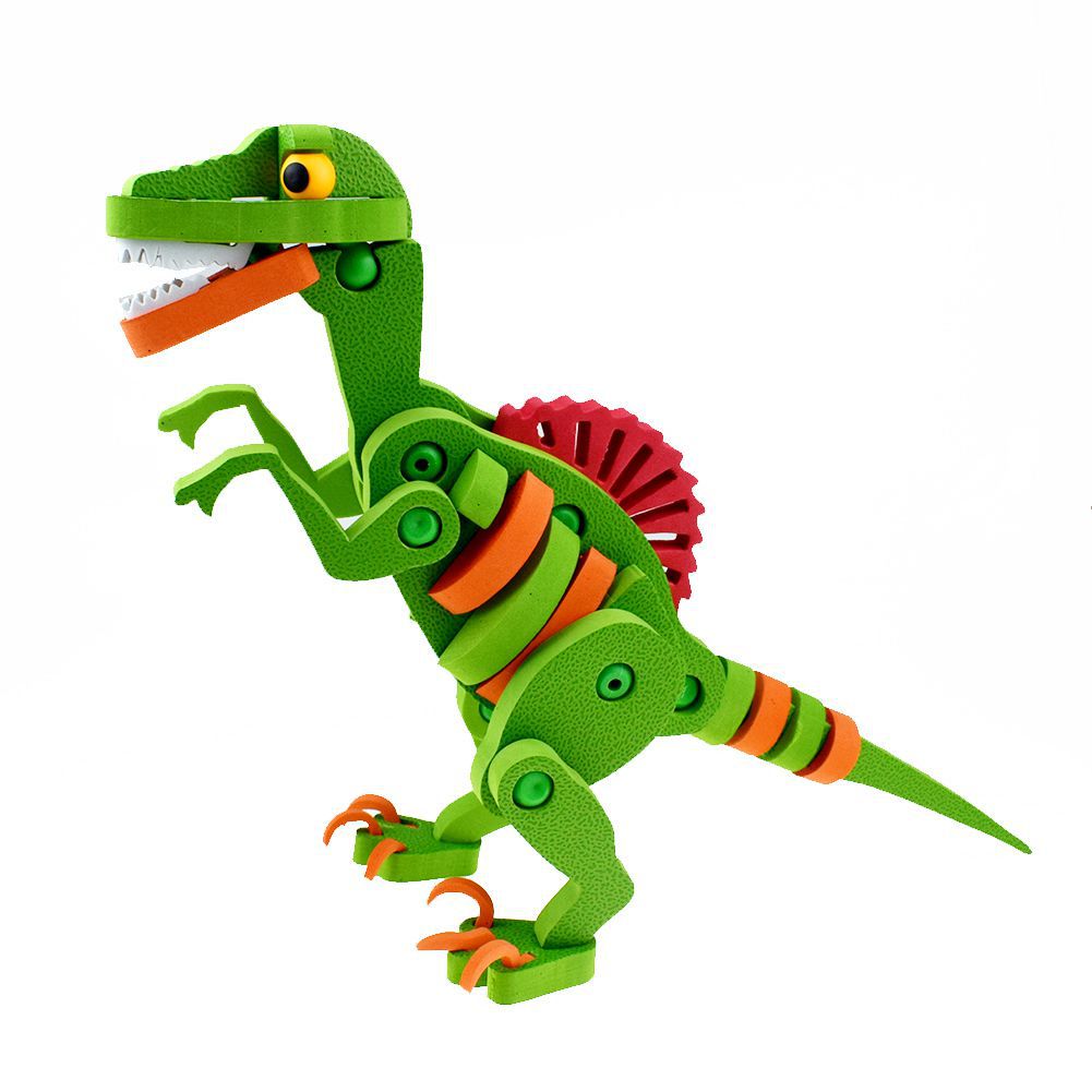 新奇特eva拼插迅猛龙3d立体拼图恐龙拼装玩具跨境