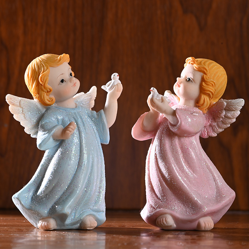 外贸出口树脂复古欧式圣诞小天使丘比特人物装饰小摆件拍照道具
