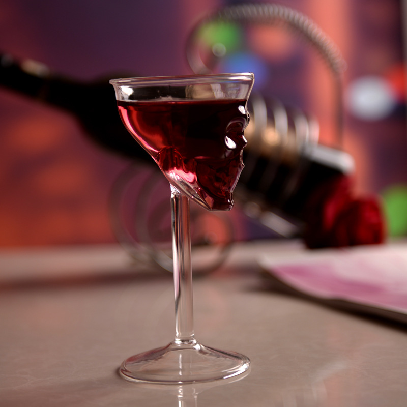 骷髅头创意个性酒杯 伏特加水晶玻璃骷髅酒杯 红酒瓶鸡尾酒
