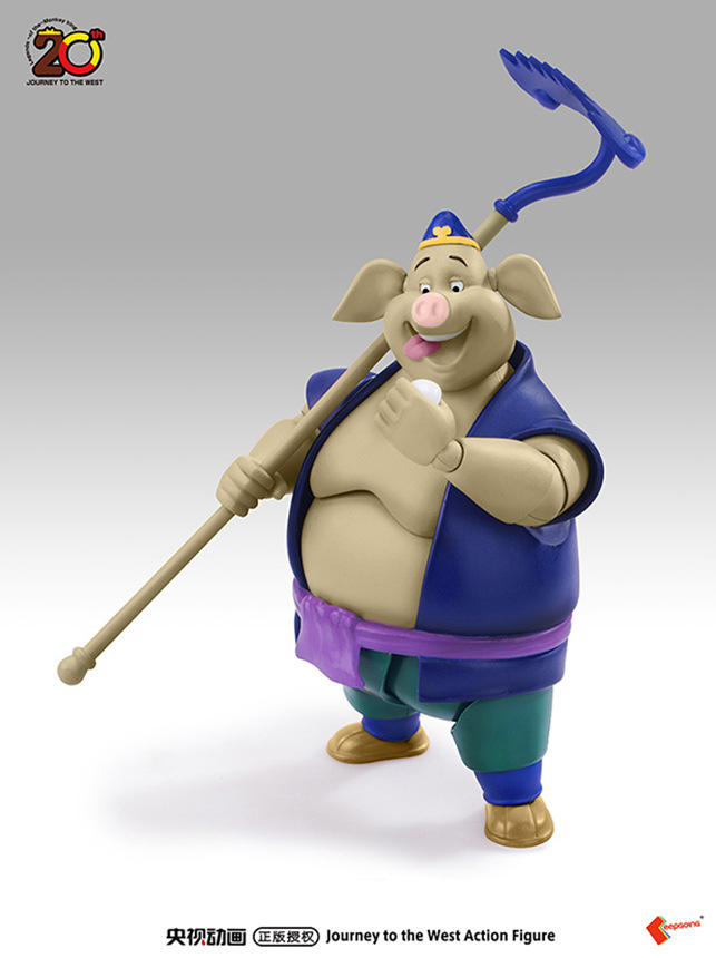 央视动画正版99版西游记 猪八戒猪悟能手办可动人偶 1/12