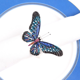 欧美家用餐巾扣餐垫口布套装酒店布艺西餐厅折花蝴蝶餐巾圈