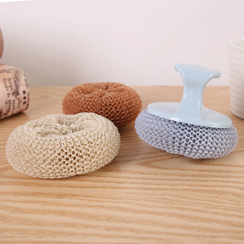 彩色竹纤维清洁球 厨房刷锅洗碗清洁球去污不沾油纤维清洁球批发