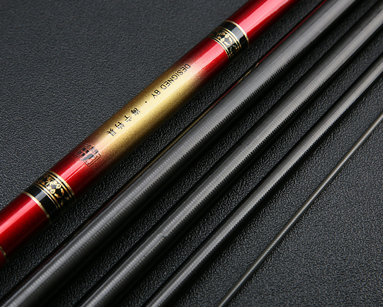 厂家批发如意鲤战钓鱼竿碳素台钓竿黑棍手竿 黑坑鱼杆