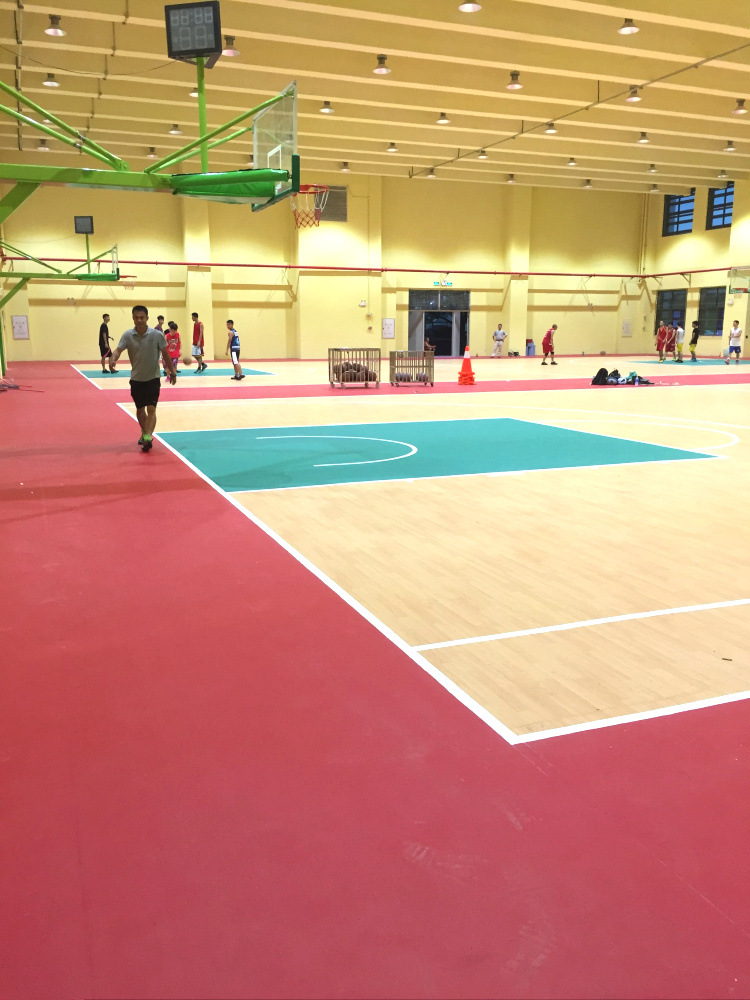 pvc室内篮球场地板 6.5mm加厚塑胶运动地板 羽毛球场地胶批发定制