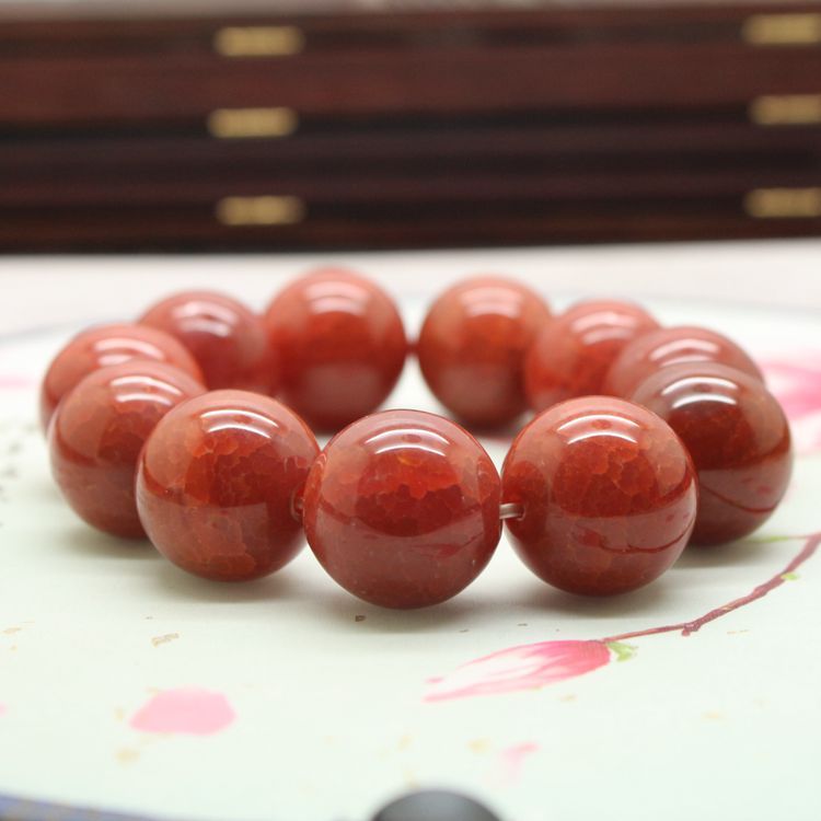 天然正品精美红玛瑙手链 简约大气男女款手串手饰饰品批发