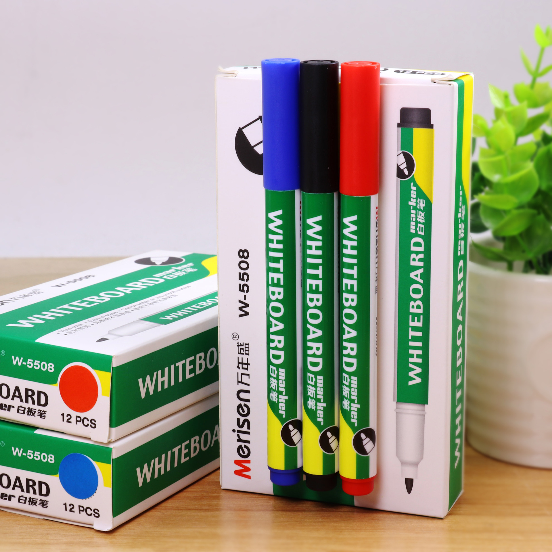 单头小白板笔三色 小白板笔 环保笔 细白板笔5508 细白板笔1.5mm