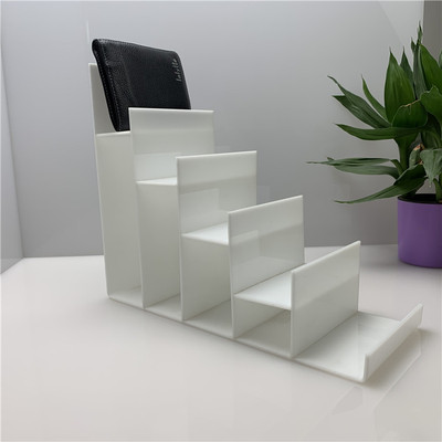 亚克力多层阶梯式钱包陈列展示架 包包多层展示台 透明梯形眼镜架