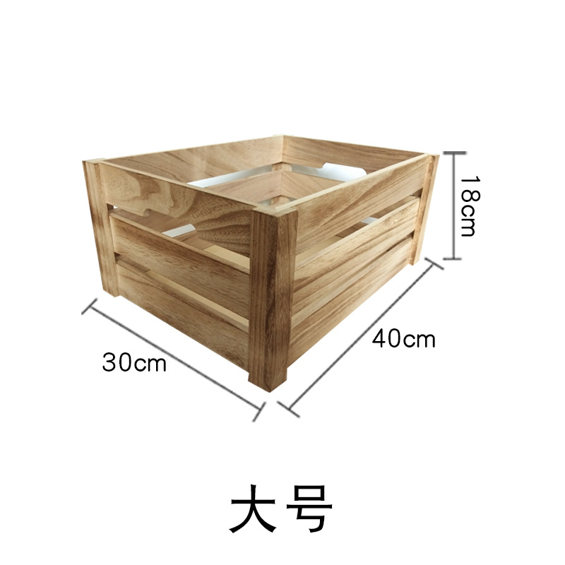 Storage Box Paulownia Pastoral Storage Basket Wooden Photo Props Toys Flowers Storage Basket Wooden Square without Cover Basket