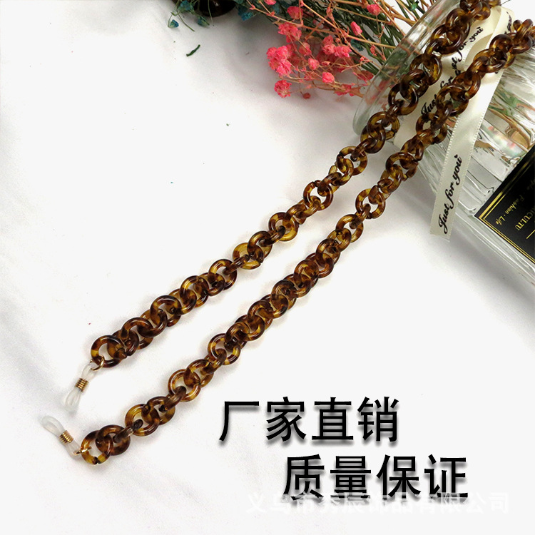 Resin Acrylic round Hawksbill Two-Color Simple Glasses Chain Mask Chain Non-Slip Anti-Lost Glasses Hanging Chain