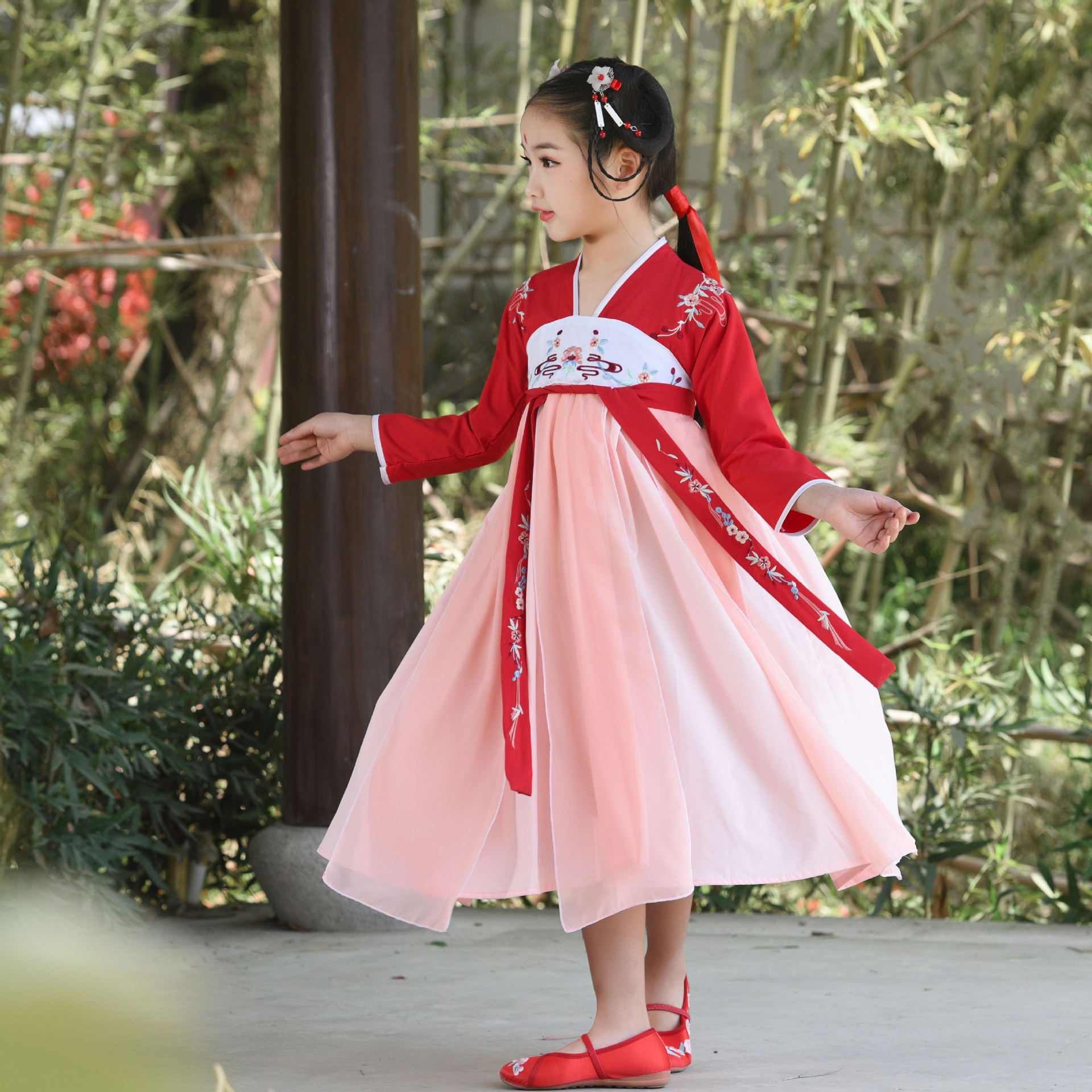 儿童古装超仙古风女童装汉服小女孩公主仙女淡雅飘逸中国风襦裙夏