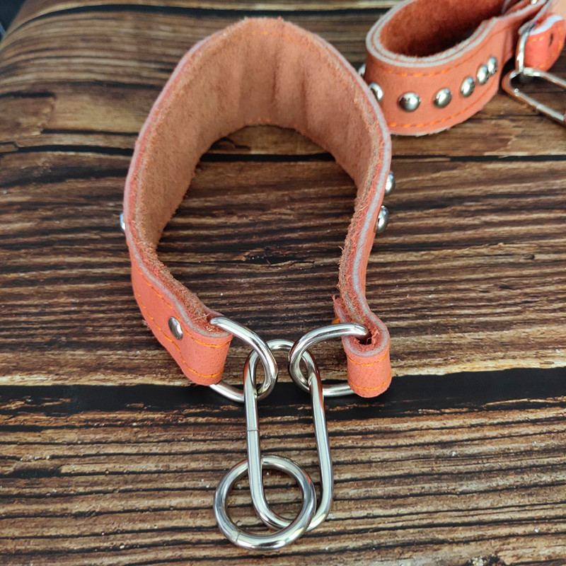 宠物用品一拉格力犬项圈 脖套 灵缇杜宾猎兔犬脖圈牛皮 细狗脖套