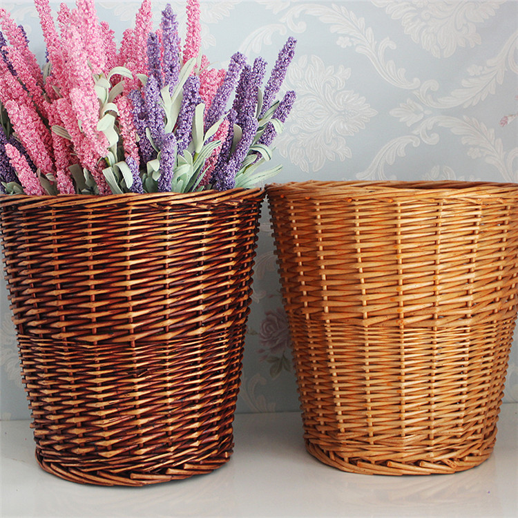 2022新款圆形插花筐卧室客厅家用简约田园风落地花筐收纳花盆批发