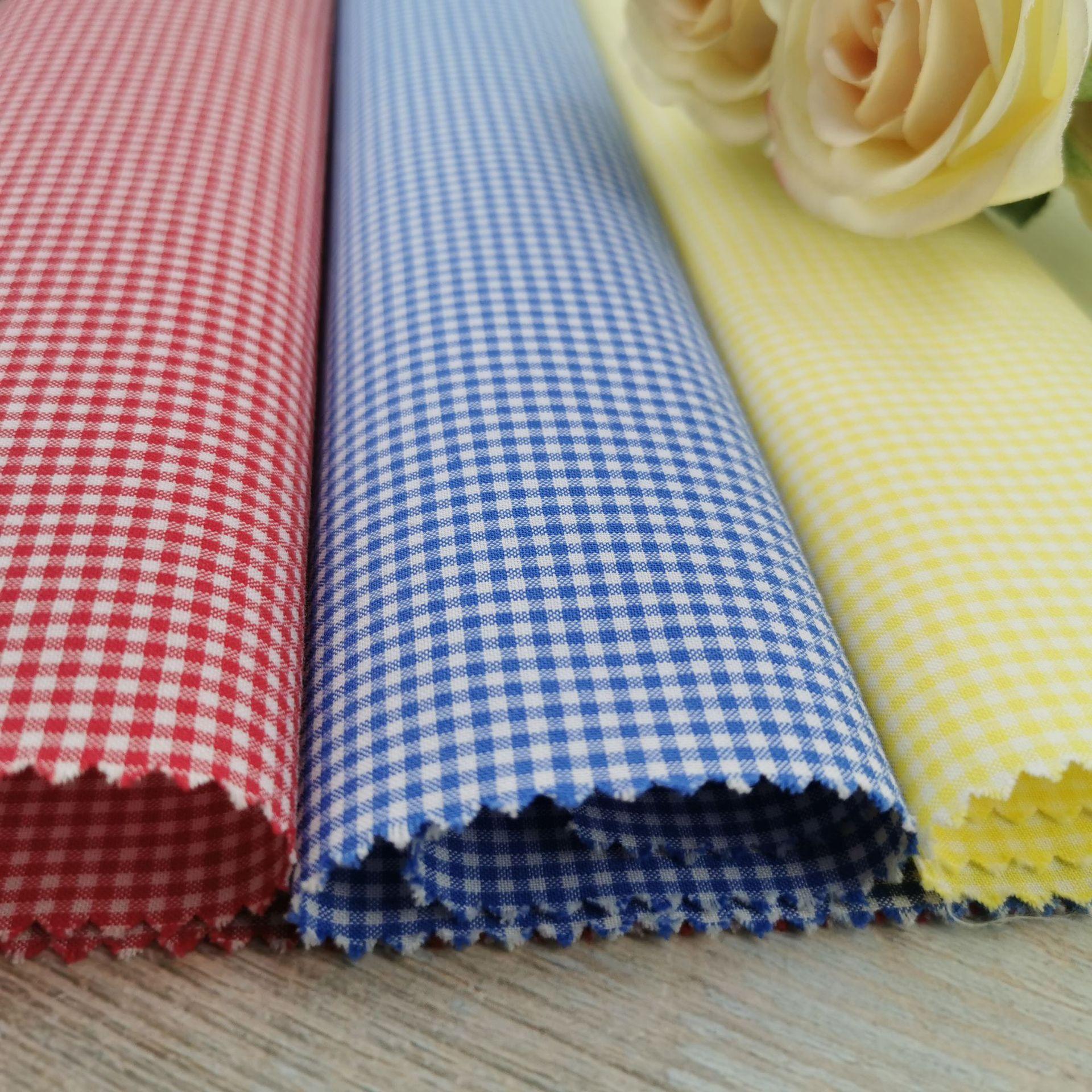 厂家生产 tc混纺平纹染色格子布衬衫布 涤棉133*72衬衫布料