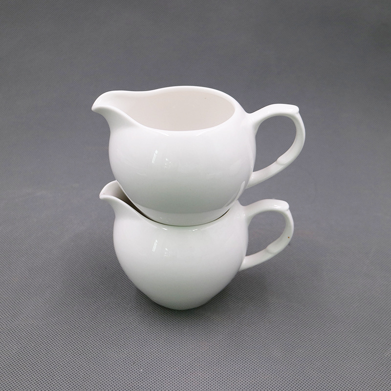 潮州白瓷茶具公道壶奶壶奶杯奶盅 酒店咖啡具 陶瓷茶具套餐可定制