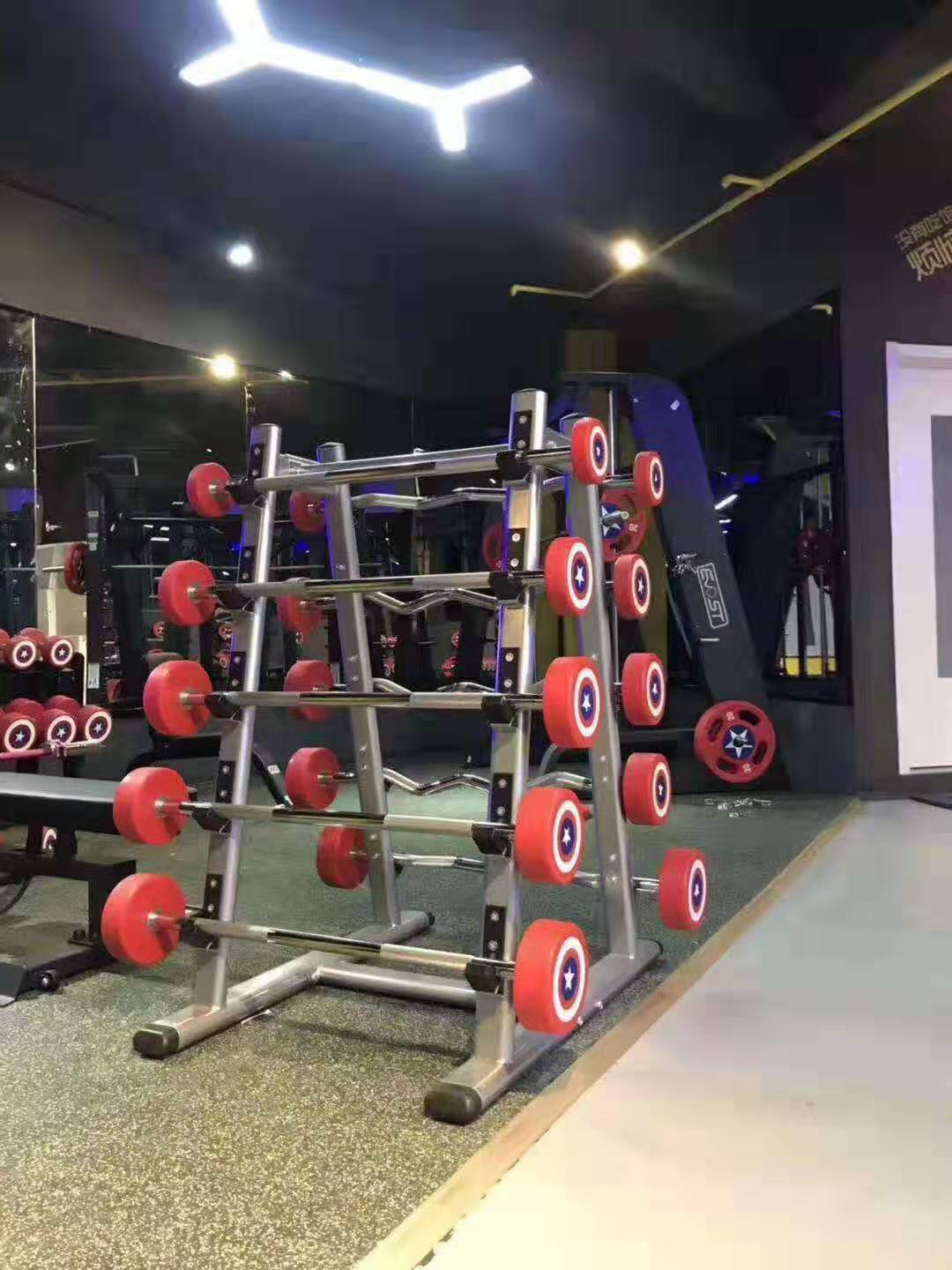 厂家直销环保无味pu美国队长长杆圆头哑铃家用商用私教