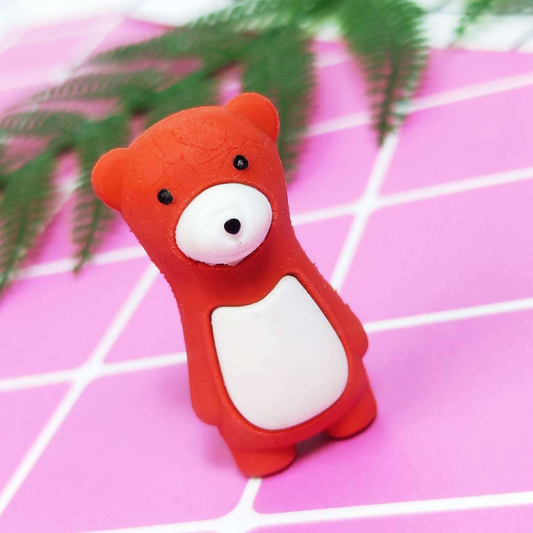 厂家批发可爱3d立体小熊橡皮擦可拆卸小熊橡皮擦儿童学生文具礼物