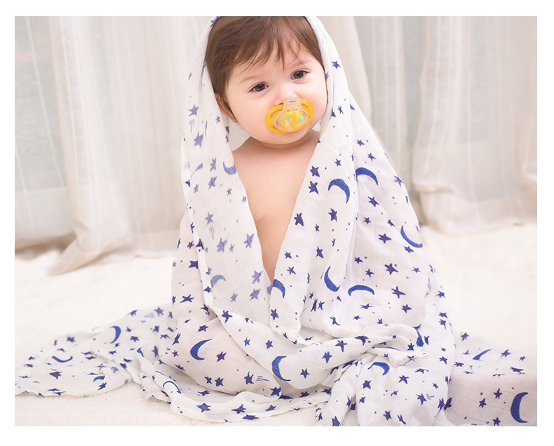 新款纱布包巾婴儿浴巾竹纤维宝宝襁褓巾新生儿卡通包被盖毯夏