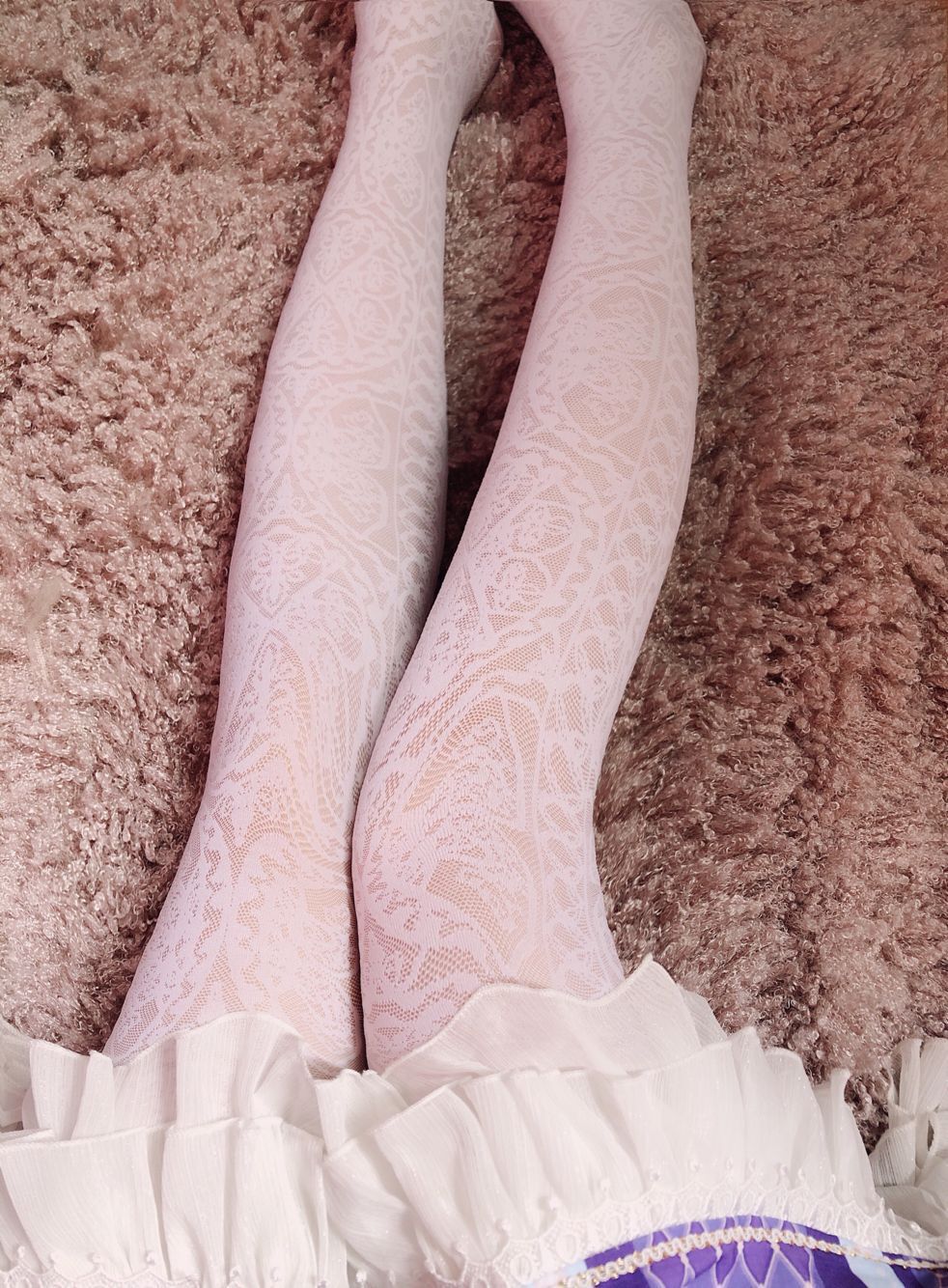 日系白色交叉绑带蝴蝶结丝袜洛丽塔百搭cosp软妹袜lolita薄连裤袜