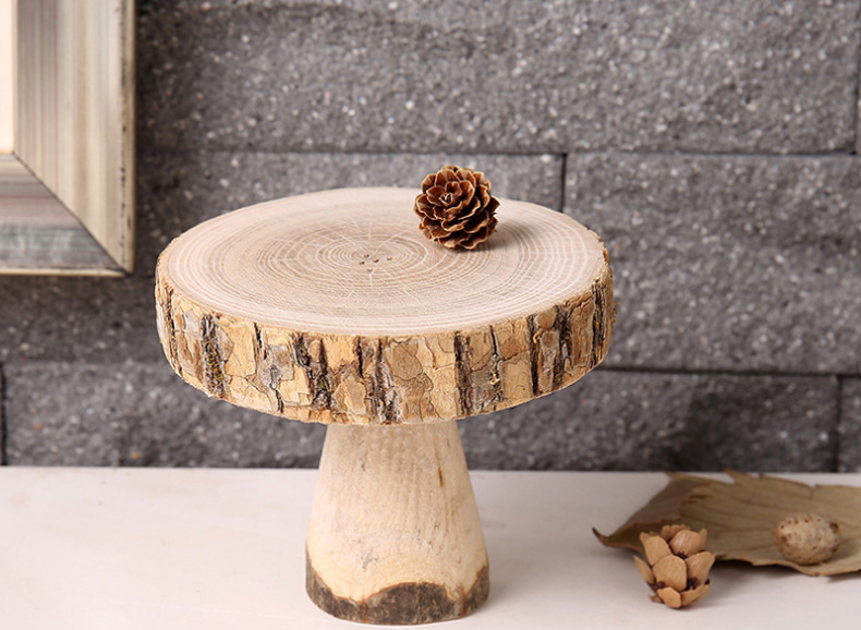 木质工艺品家居装饰摆饰 手工diy迷你天然榆木小桌子 拍摄小道具