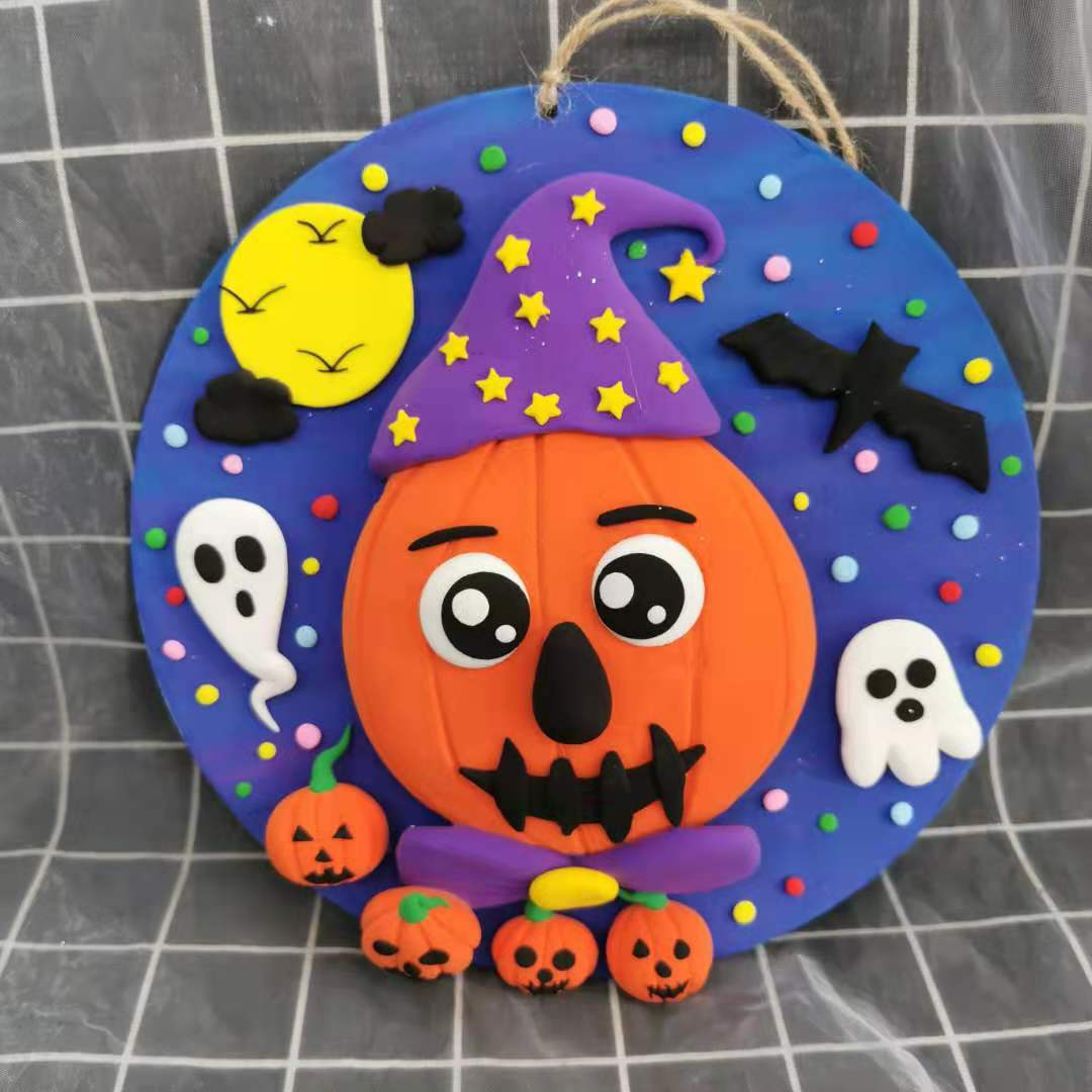 5cm圆盘(含中国结流苏)】创意手工diy 白胚绘画粘土底板