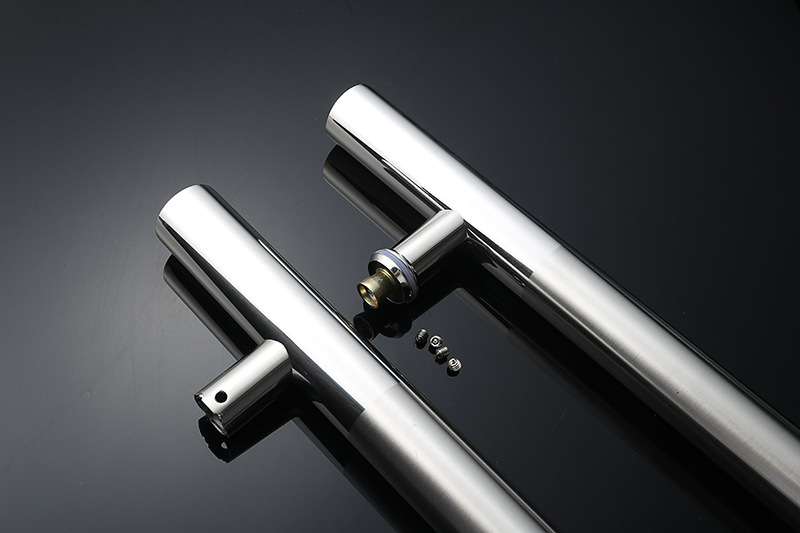 不锈钢玻璃门拉手现代豪华办公室圆管中砂门把手 精抛光 工厂直销