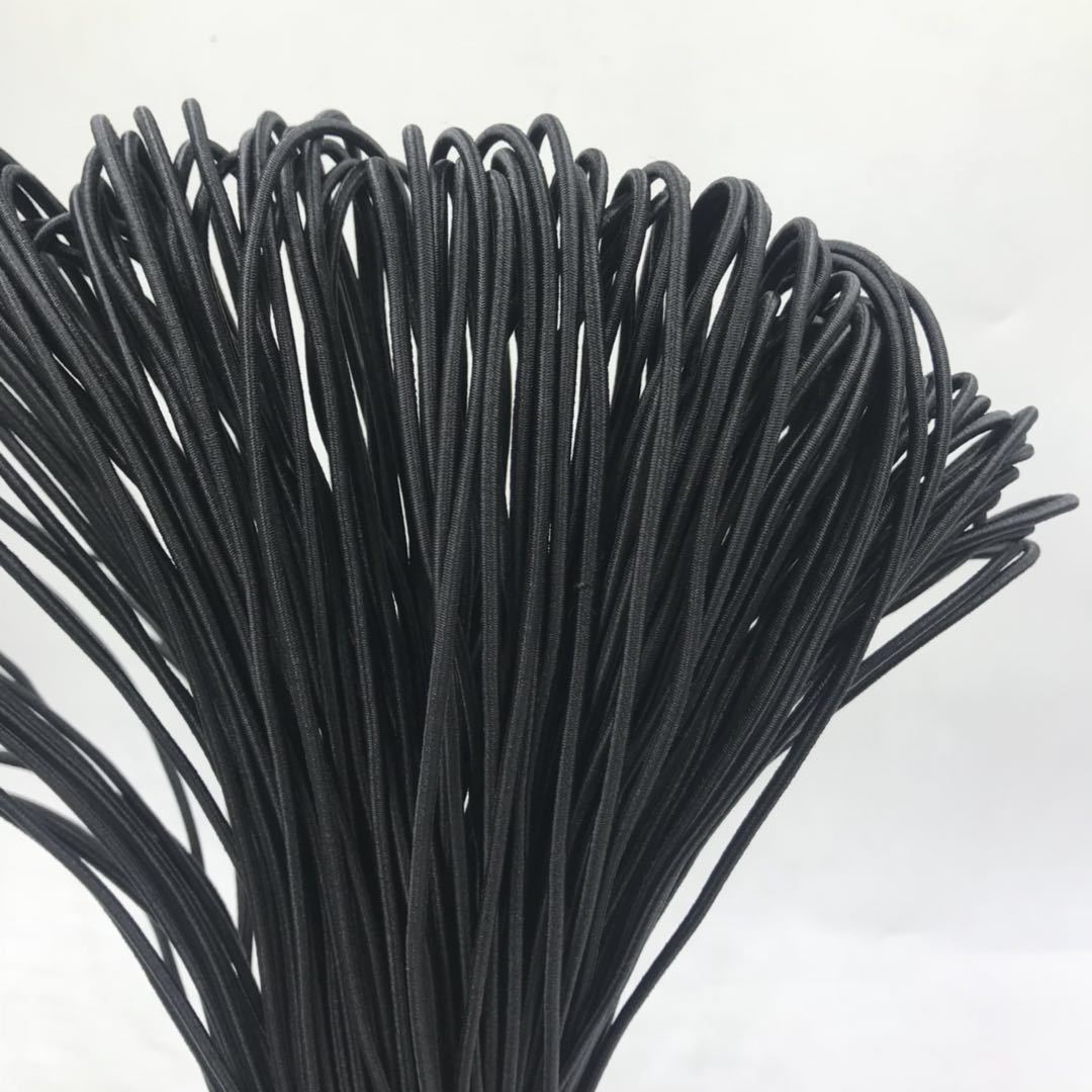 厂家直销圆松紧绳弹力黑色弹力绳子4mm5mm 弹力绳松紧绳