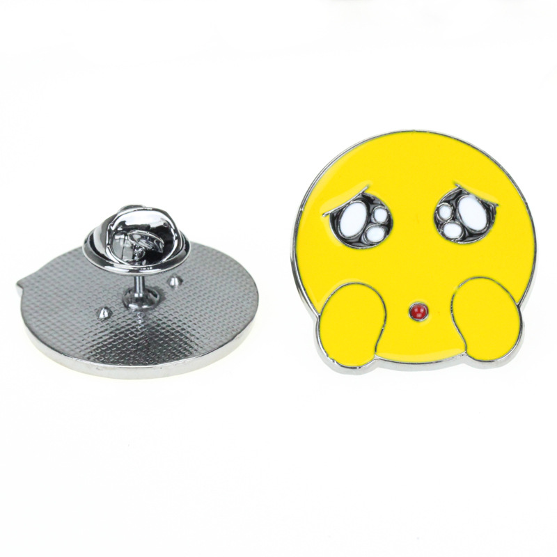 新款儿童笑脸表情胸针现货 外套衬衫配饰可爱金属表情包胸针徽章