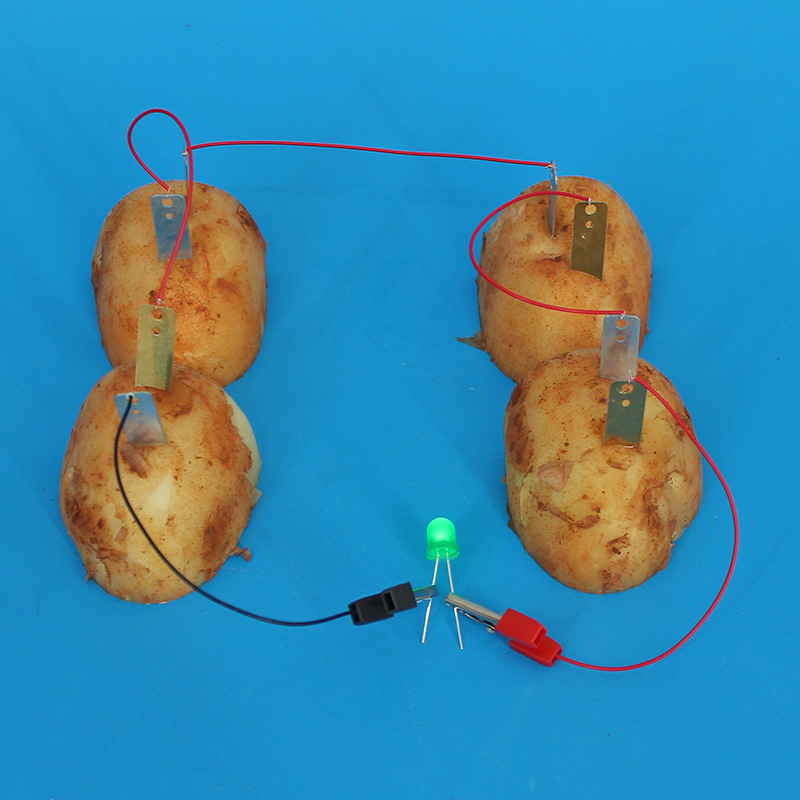 悠悠鱼科技小制作自制水果电池锌铜片土豆发电实验物理化学器材