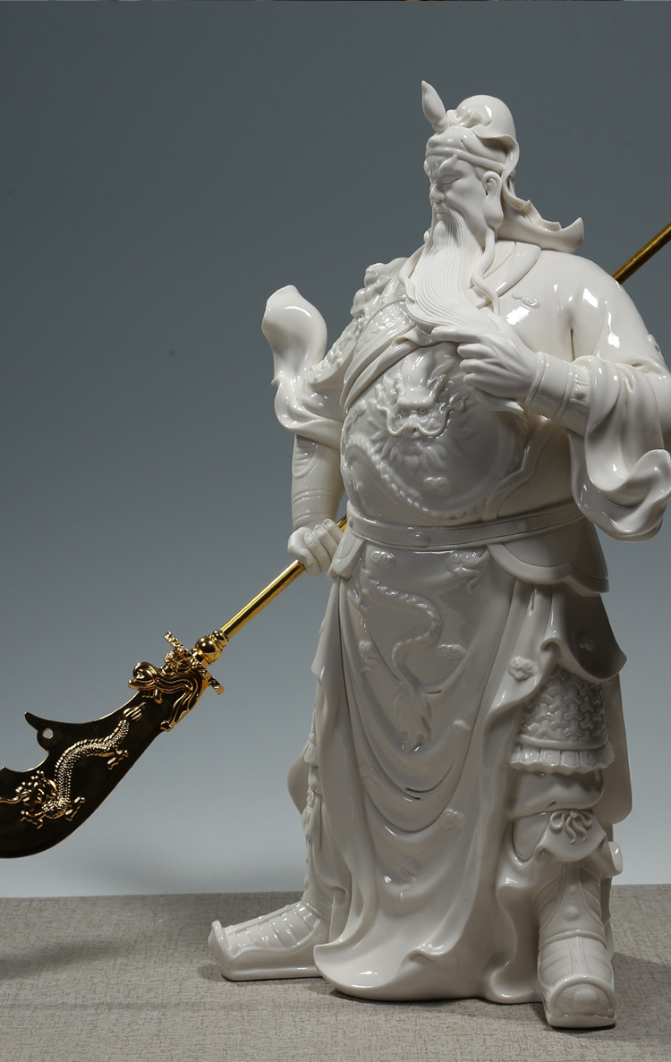 【上美】陶瓷 关公像 供奉武财神关羽佛像摆件家用陶瓷关二爷神像