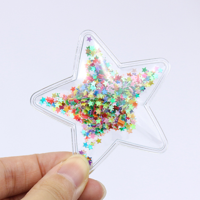 韩版彩色流沙透明皇冠材料爱心星星发夹配件儿童发夹diy 树脂米奇