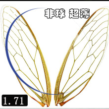 1.71非球面 超薄 超韧树脂镜片高折射近视眼镜片(A级)