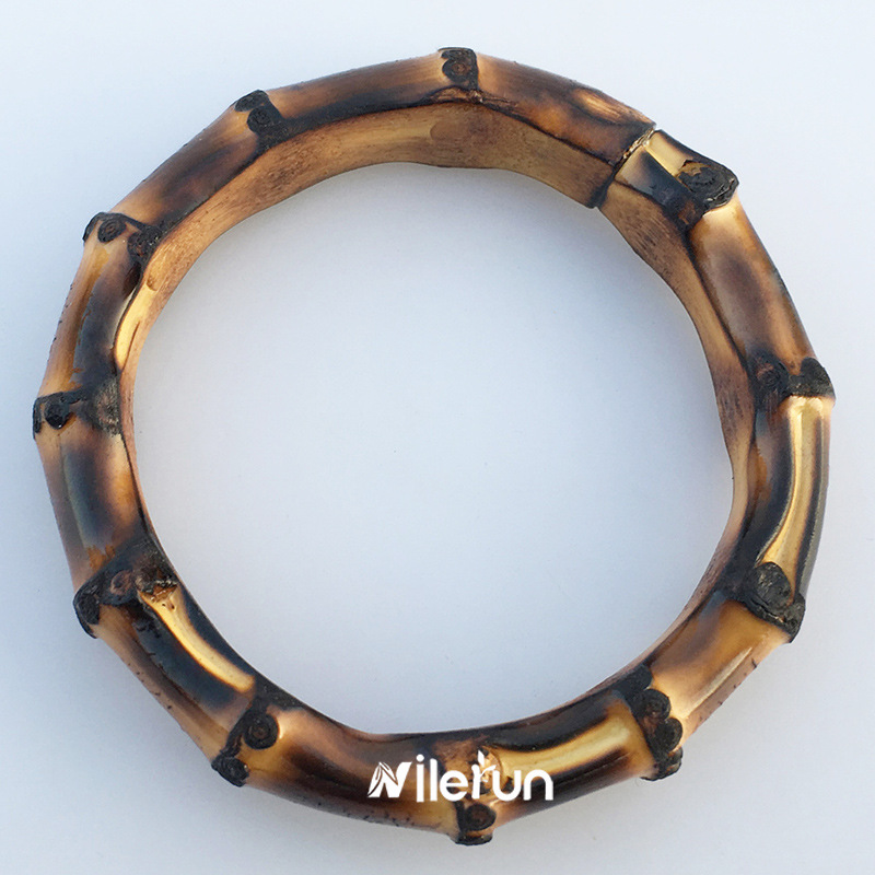 流行饰品复古风男女同款黑色竹根手镯竹鞭手镯