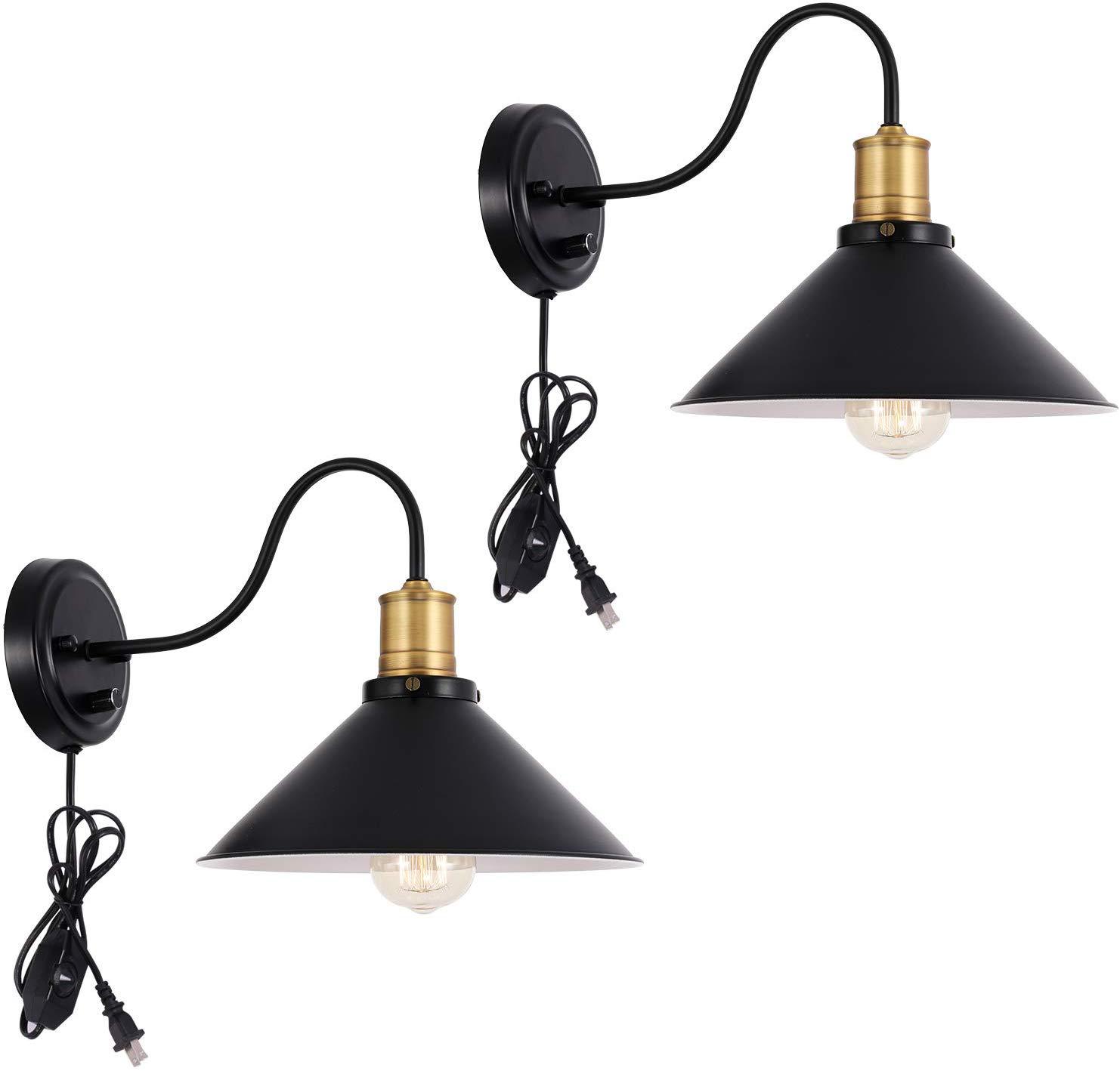 亚马逊新款卧室床头灯美式复古工业风弯管壁灯跨境供货 一件代发