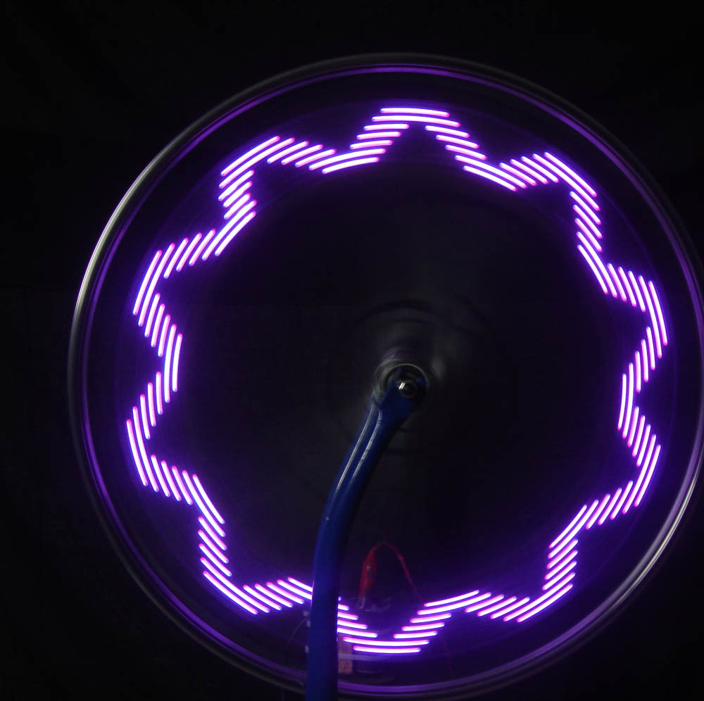 自行车双面风火轮钢丝灯14led32真彩图全彩警示感应车轮辐条灯105