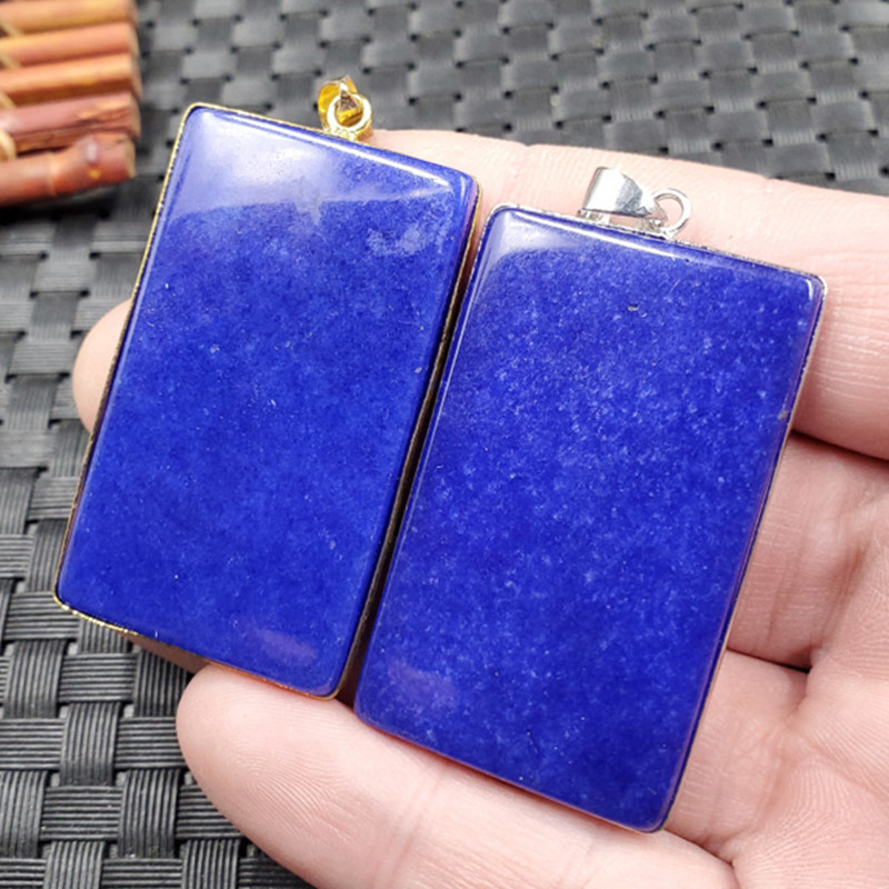 批发玉石蓝色石英岩玉牌挂件仿青金石有视频吊坠玉牌