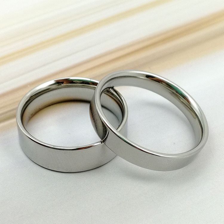 Korean Style Titanium Steel Ring Personalized Glossy Stainless Steel Couple Ring Ultra Thin Ring TikTok Same Style Couple Rings