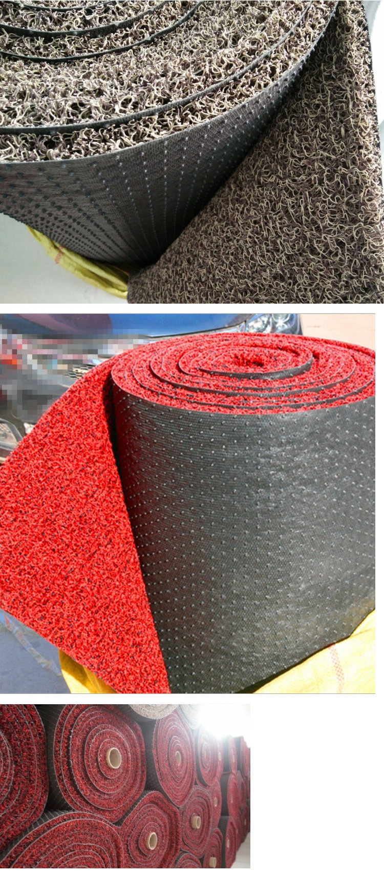 厂家直销 加密环保汽车脚垫卷材 厚度15mm大卷丝圈脚垫卷材