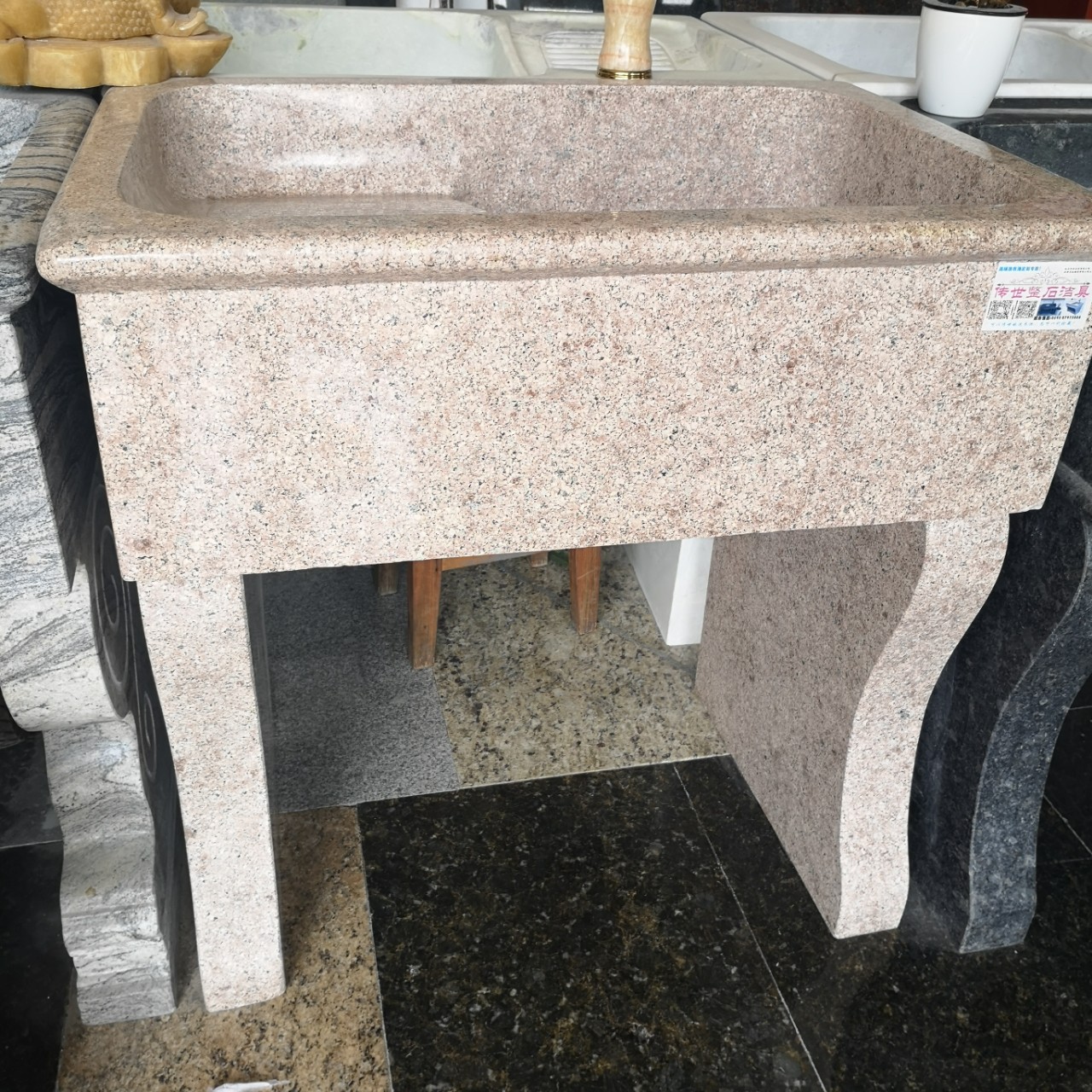 大理石洗衣池整石一体洗衣槽洗衣池家用阳台石头定做水槽石头水池