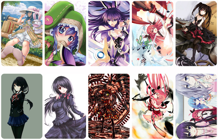 二次元 约会大作战 磨砂卡贴各类动漫游戏周边漫展常备