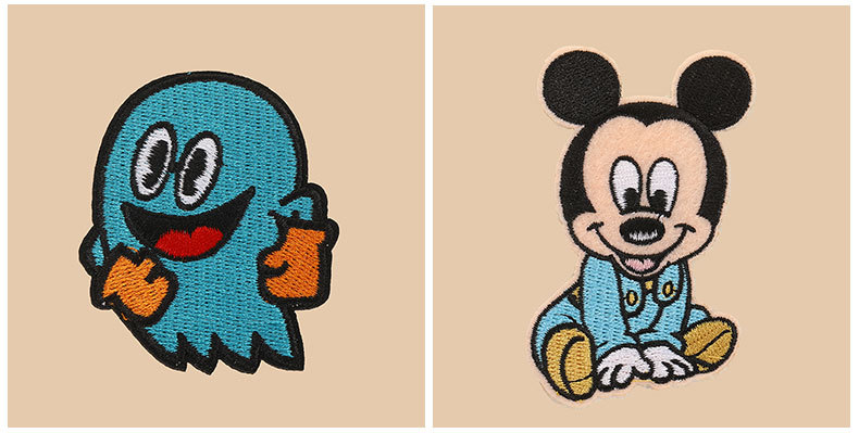 厂家批发新款卡通人物布贴刺绣布贴 服装毛衣diy补丁贴绣花可定